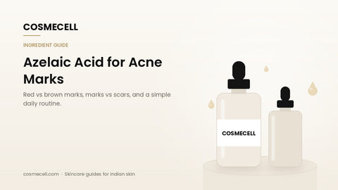 Cosmecell guide cover: azelaic acid for acne marks on Indian skin