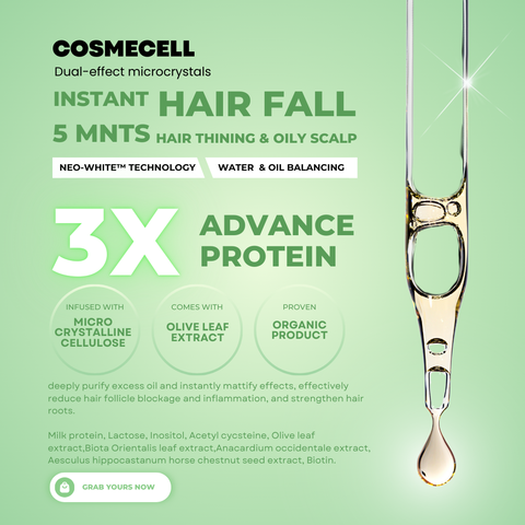Instant hair fall Control serum Hair thining to thicker Hair volume instantly, - Cosmecell