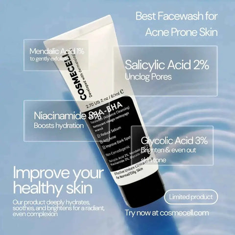 Cosmecell AHA BHA Salicylic Acid Face Wash for oily, blemish-prone skin - product view 5 of 5