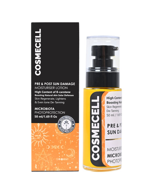 Pre and Post Sun Damage Moisturiser Lotion Microbiota Photoprotection - Cosmecell