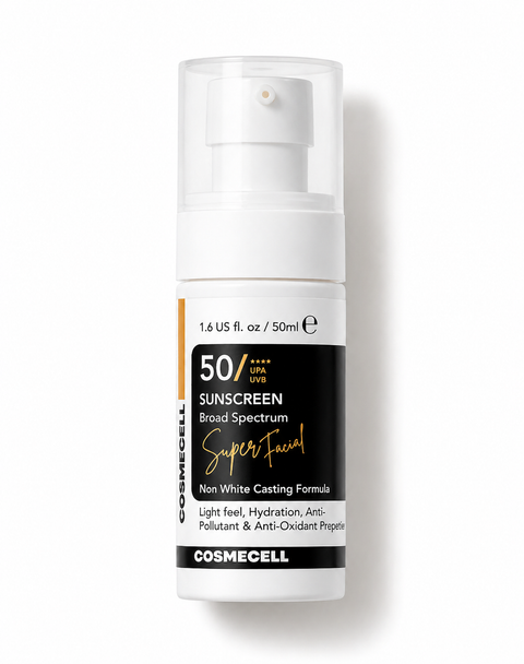 Cosmecell SPF 50 sunscreen with copper peptide