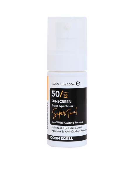 Cosmecell super facial sunscreen broad spectrum 50+++ Non white casting