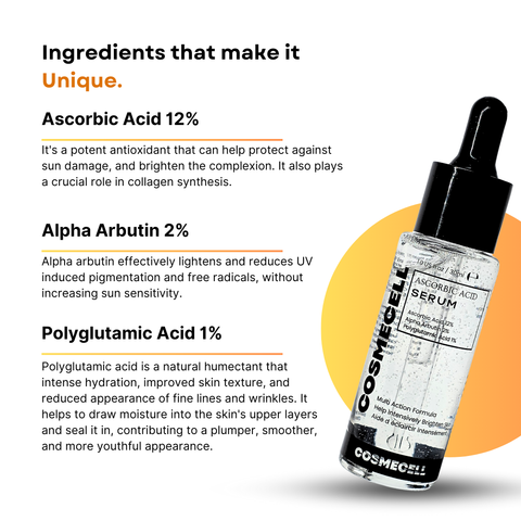 Brightening Serum Vitamin C12% with PGA1% - Cosmecell #