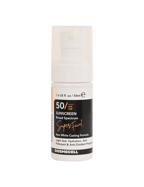 Cosmecell super facial sunscreen broad spectrum 50+++ Non white casting