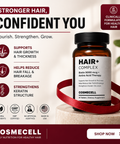 Hair Growth Supplement with Biotin 5000 mcg | Hair Fall Control & Keratin Support | COSMECELL Hair+ Complex Cosmecell