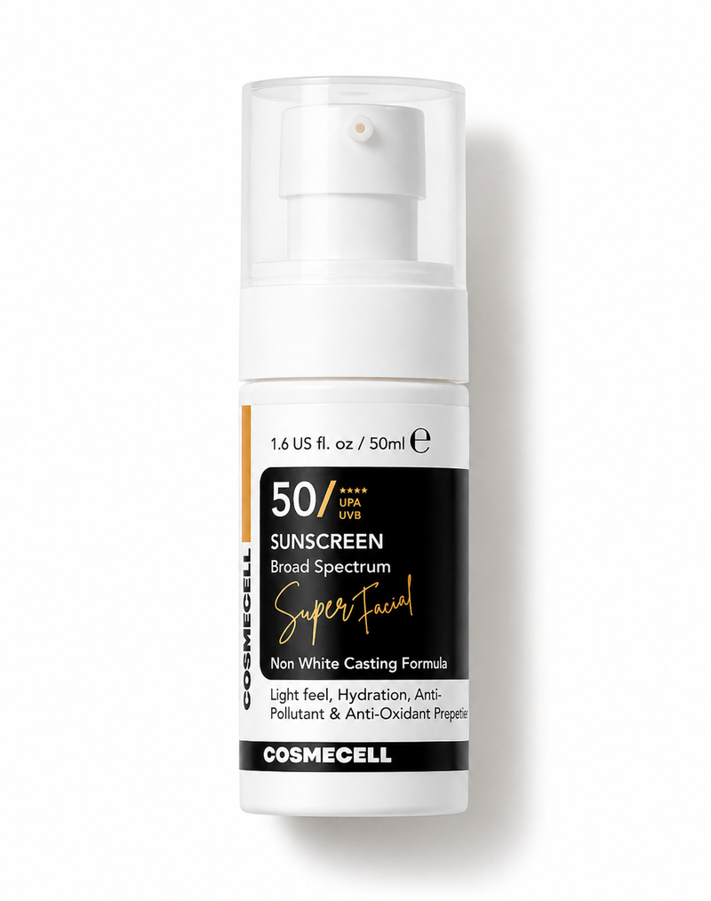 Cosmecell SPF 50 PA++++ Sunscreen with GHK-Cu copper peptide