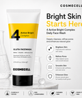COSMECELL 4 Active Bright Complex Facewash  Glutathione Brightening Cleanser  80ml Cosmecell