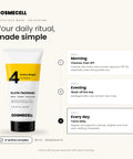 Cosmecell Glutathione Brightening Face Wash daily routine: morning with SPF, evening, twice daily