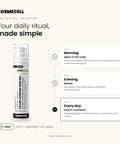 Cosmecell PDRN Hair Gel daily scalp-care routine: morning, evening, every day