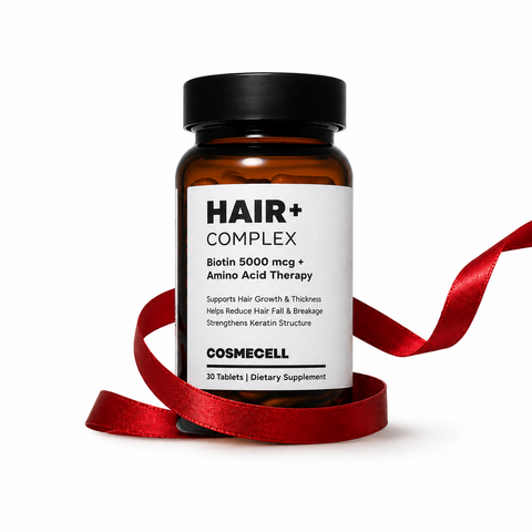 Hair Growth Supplement with Biotin 5000 mcg | Hair Fall Control & Keratin Support | COSMECELL Hair+ Complex Cosmecell